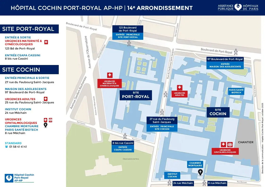 Plan – Hôpital Cochin (OpenStreetMap)